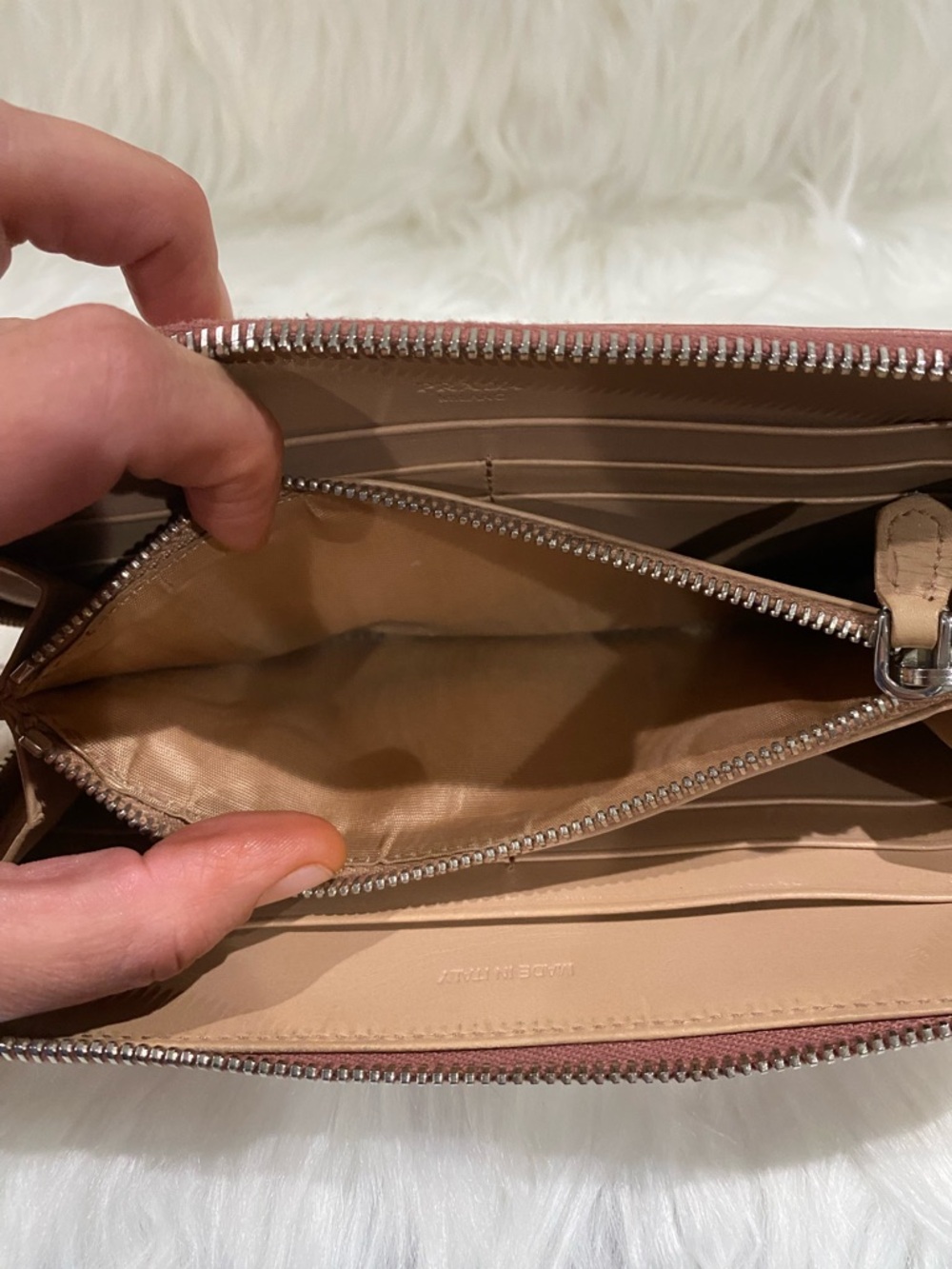 PRADA Soft Calf Fiocc long wallet in pink with bow- 2COAs - Picture 14 of 16